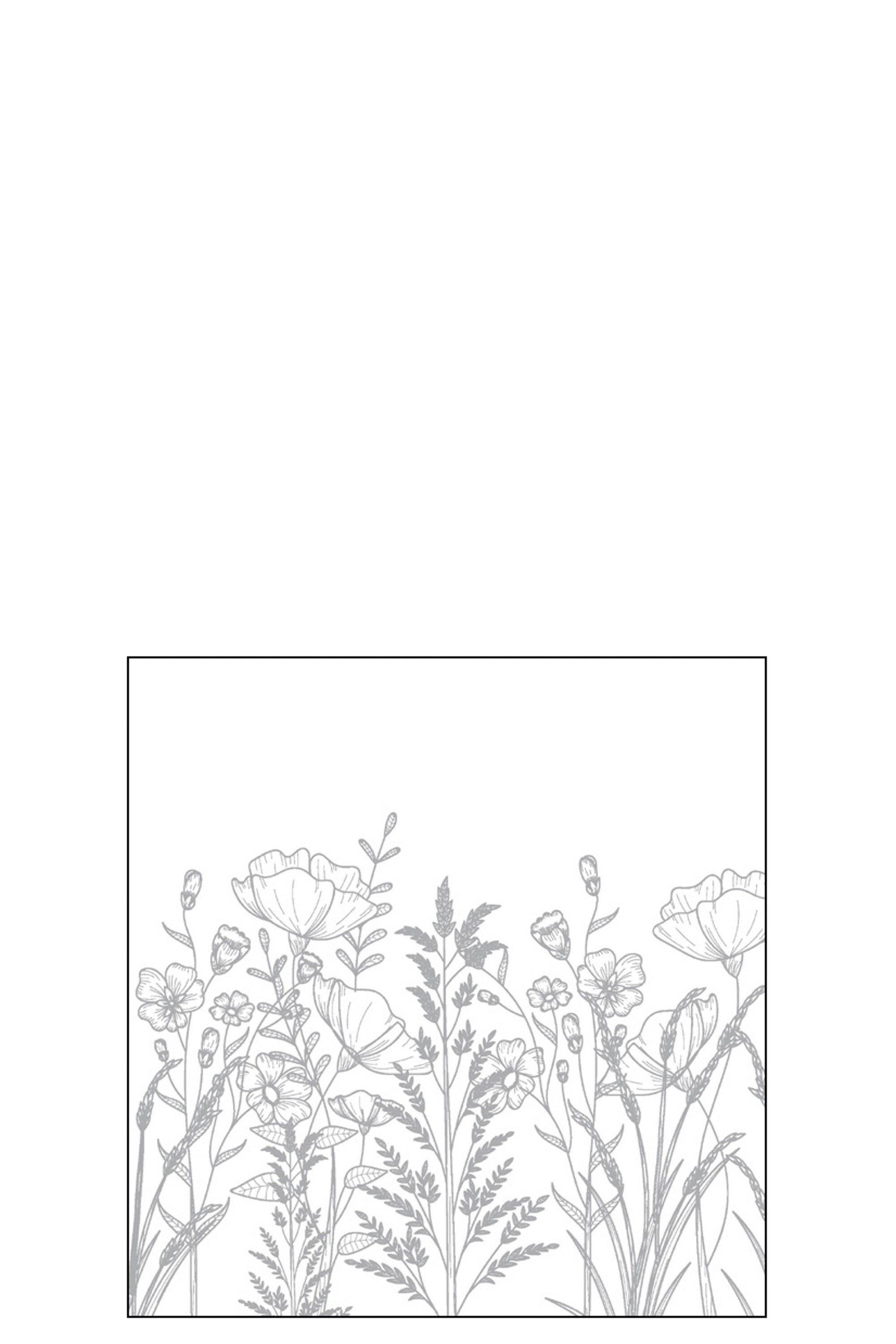 Pak van 20 servetten Bloemen Papier Grijs Klein