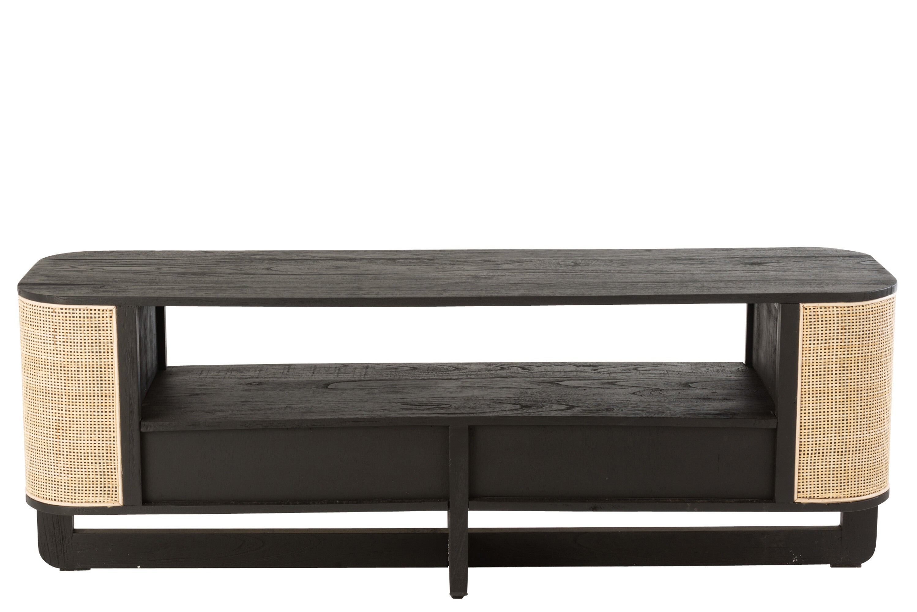 Tv-meubel Molly Exotisch Hout/Riet Zwart