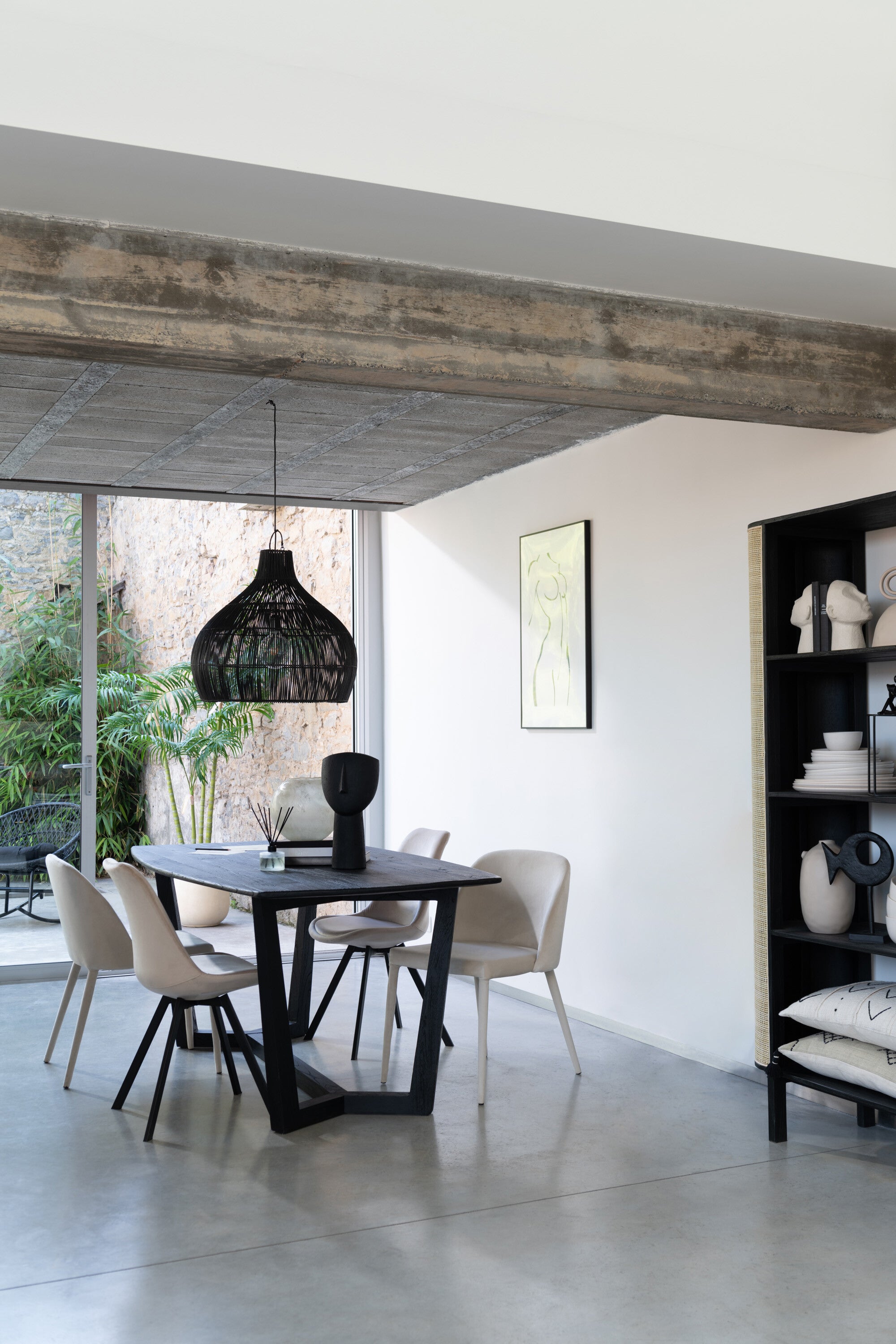 Rek Molly Exotisch Hout/Riet Zwart