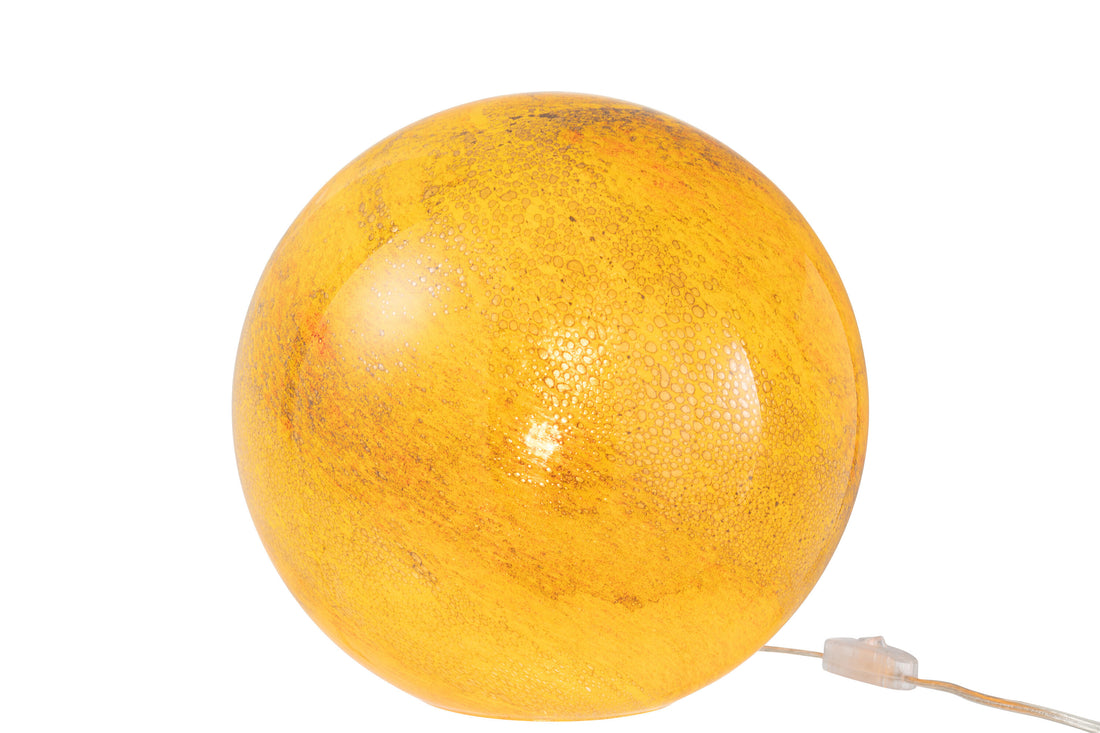 J-Line Lamp Dany Strepen Rond Glas Geel Large