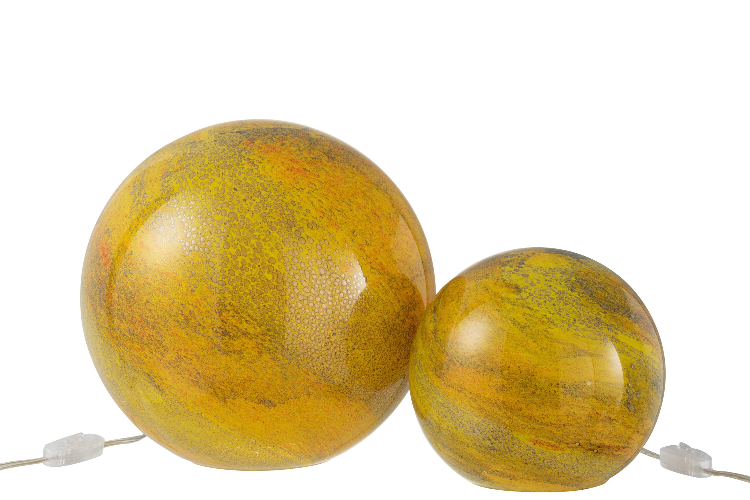 J-Line Lamp Dany Strepen Rond Glas Geel Large