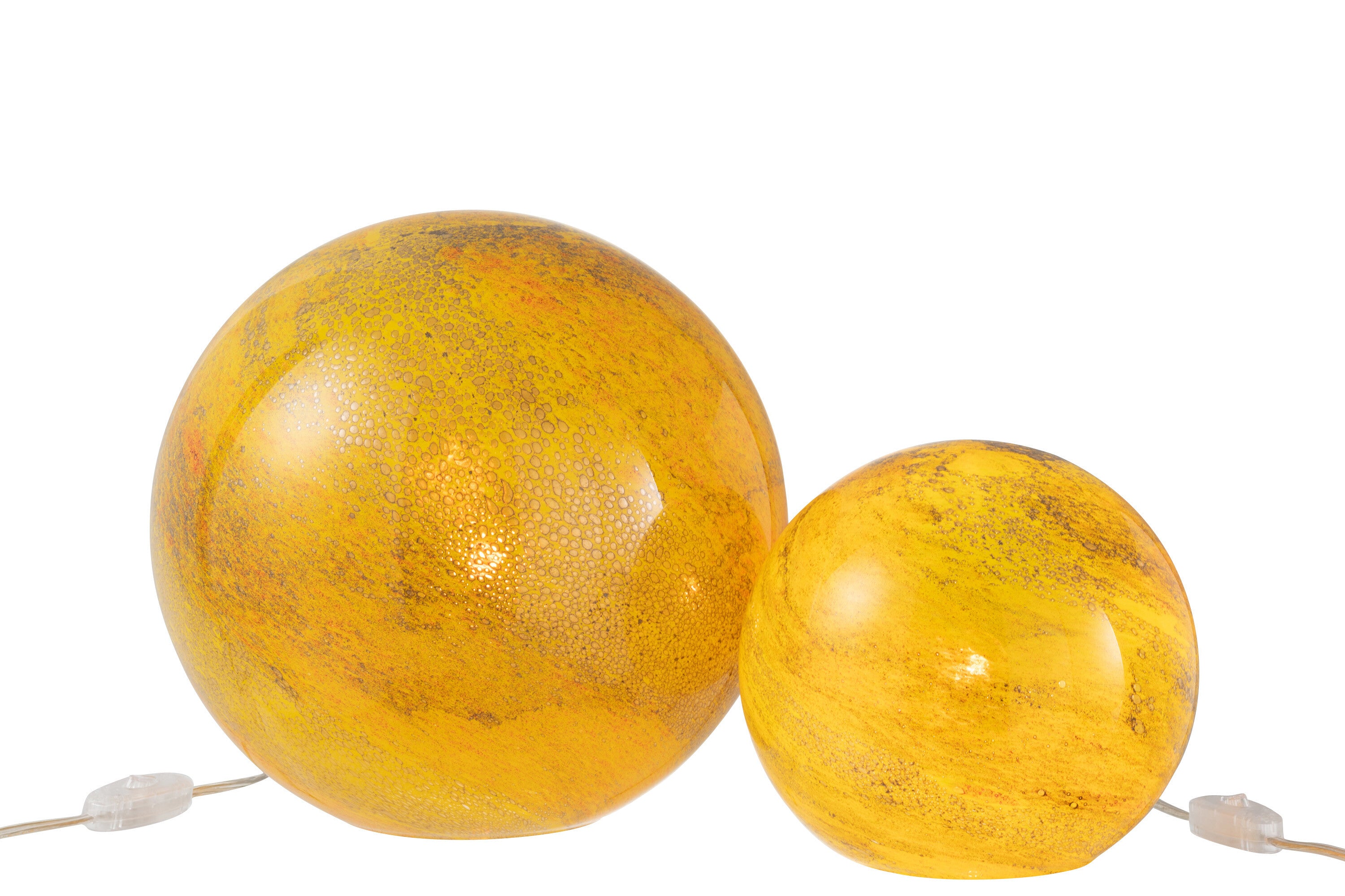 J-Line Lamp Dany Strepen Rond Glas Geel Large