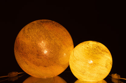 J-Line Lamp Dany Strepen Rond Glas Geel Large