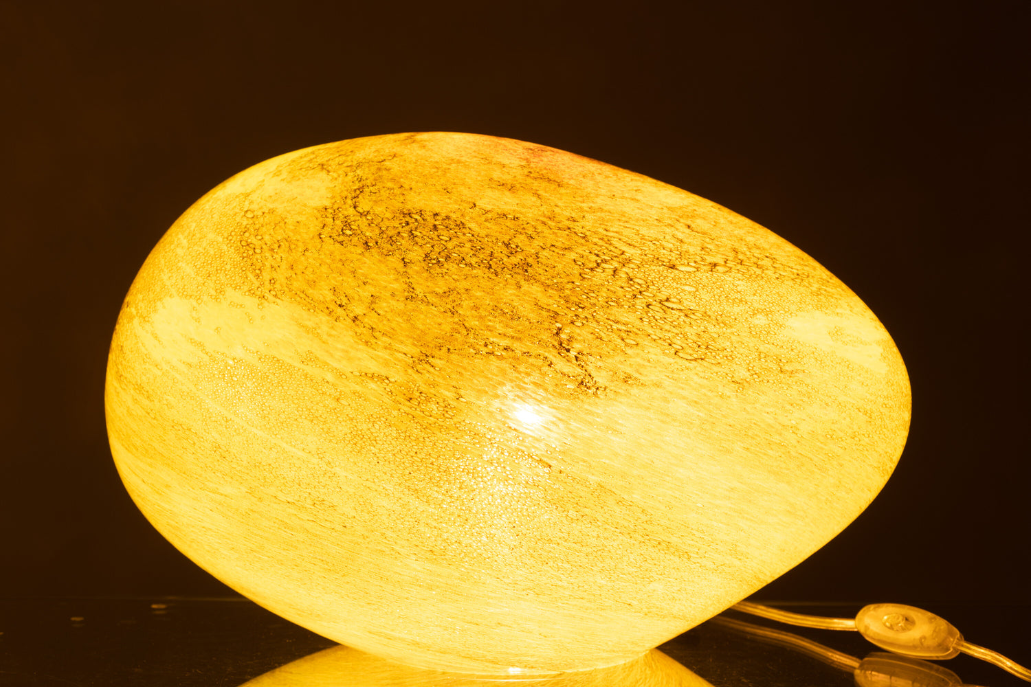 J-Line Lamp Dany Strepen Ovaal Glas Geel