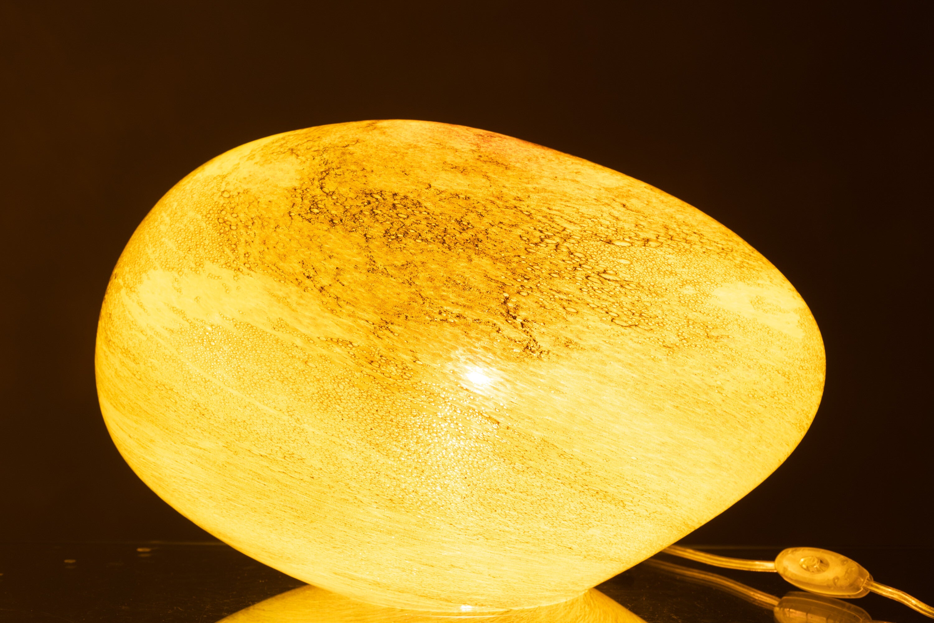 J-Line Lamp Dany Strepen Ovaal Glas Geel