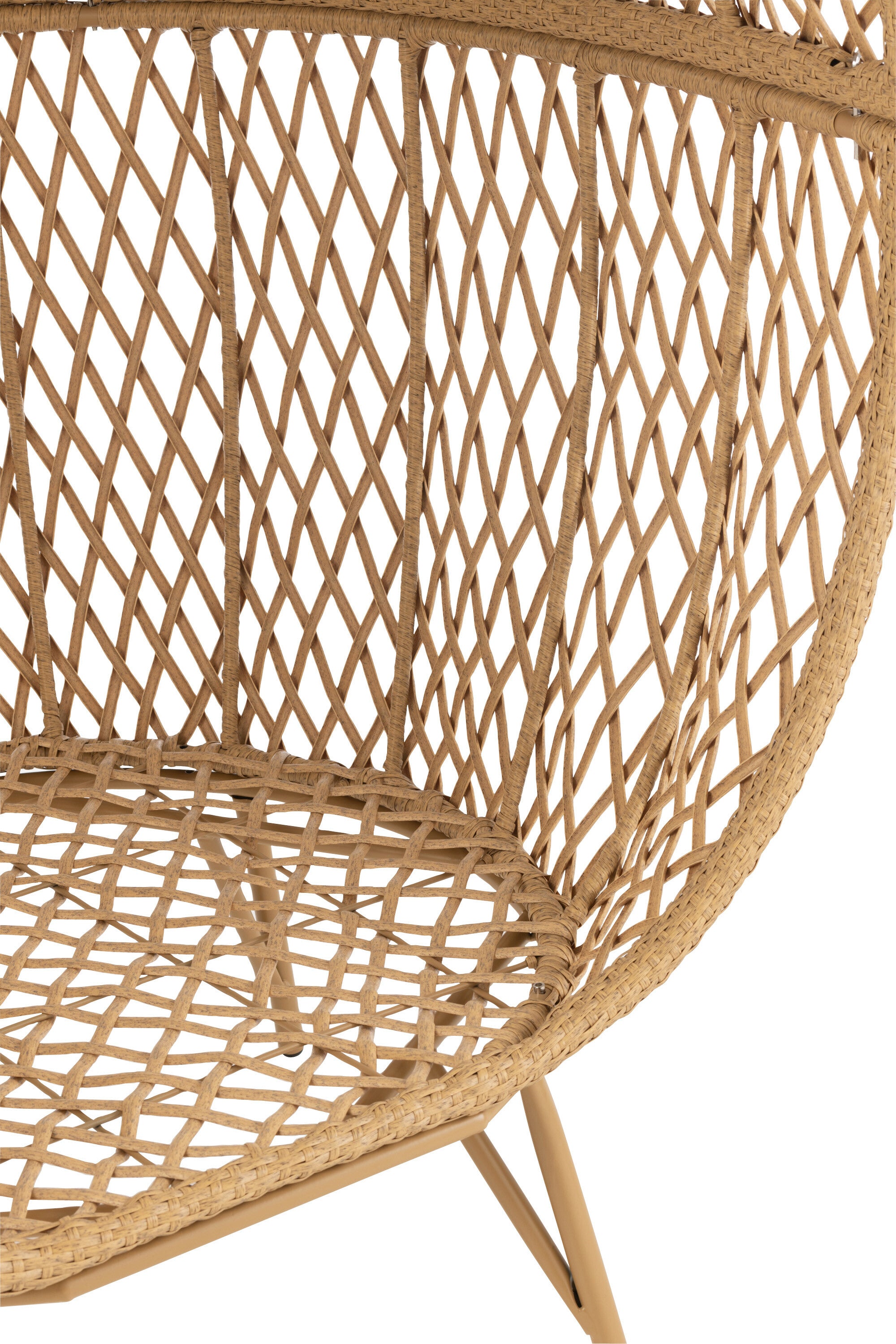 Ligstoel + Kussens Eva Metaal/Riet Beige