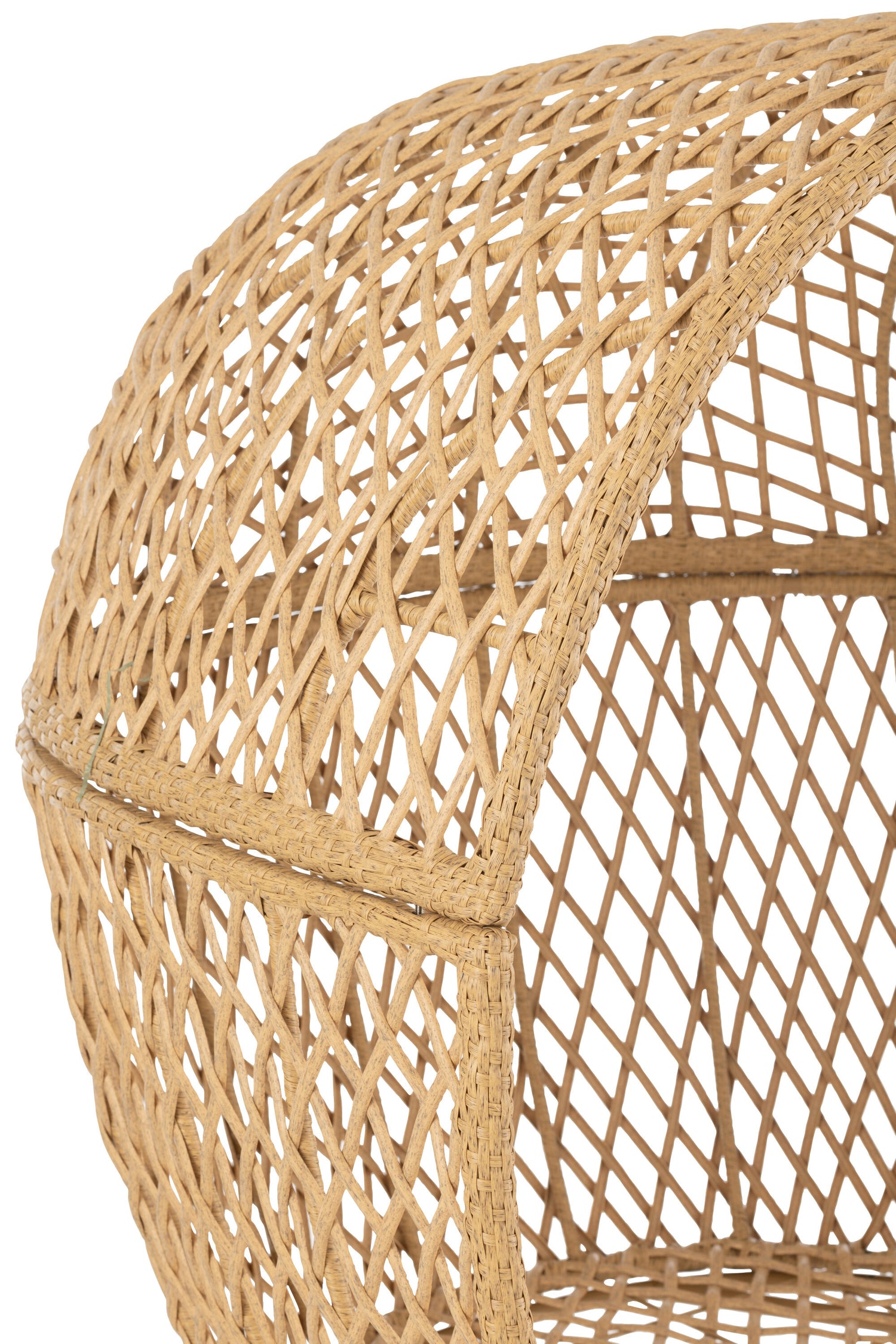 Ligstoel + Kussens Eva Metaal/Riet Beige