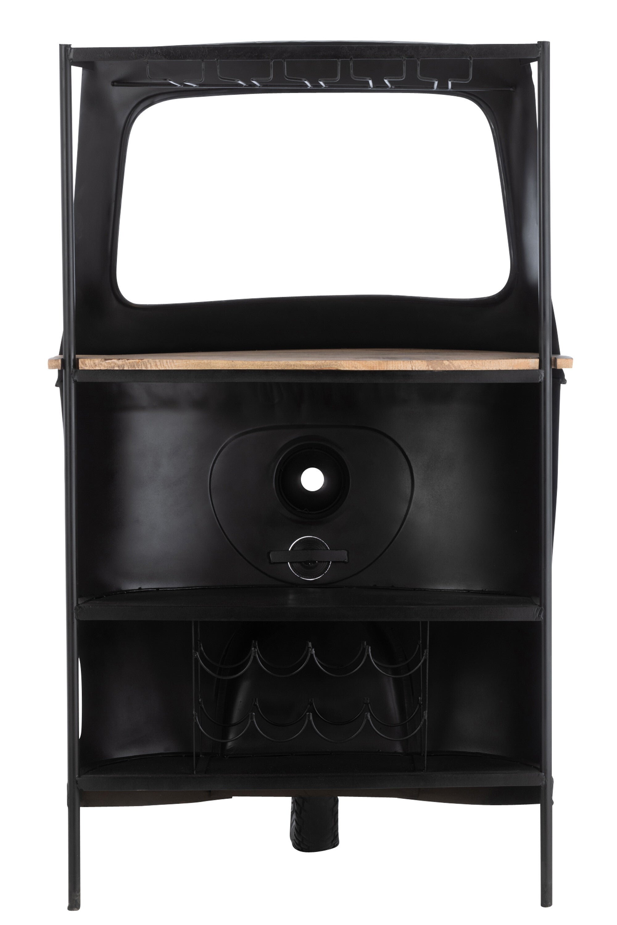 Bar Fiets Tuktuk Metaal/Mangohout Zwart/Natuurlijk