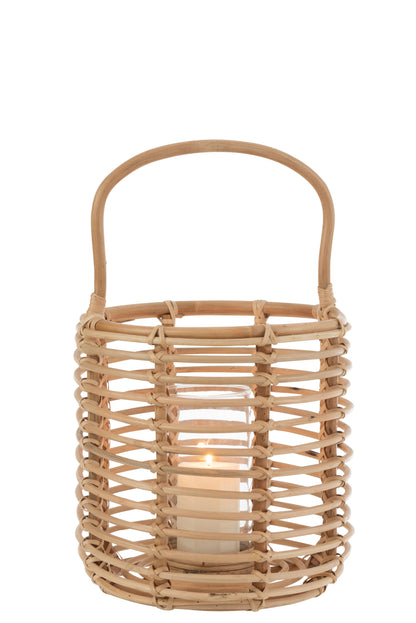 J-Line lantaarn Ellen - rotan - naturel