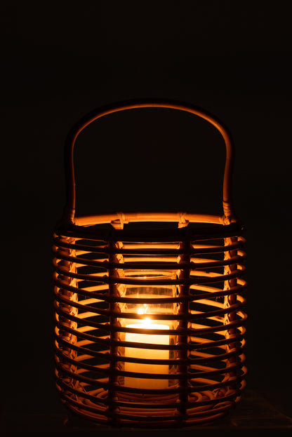 J-Line lantaarn Ellen - rotan - naturel