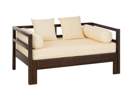 Bank/Bed Conie Matras+4 Kussens Mangohout Donkerbruin