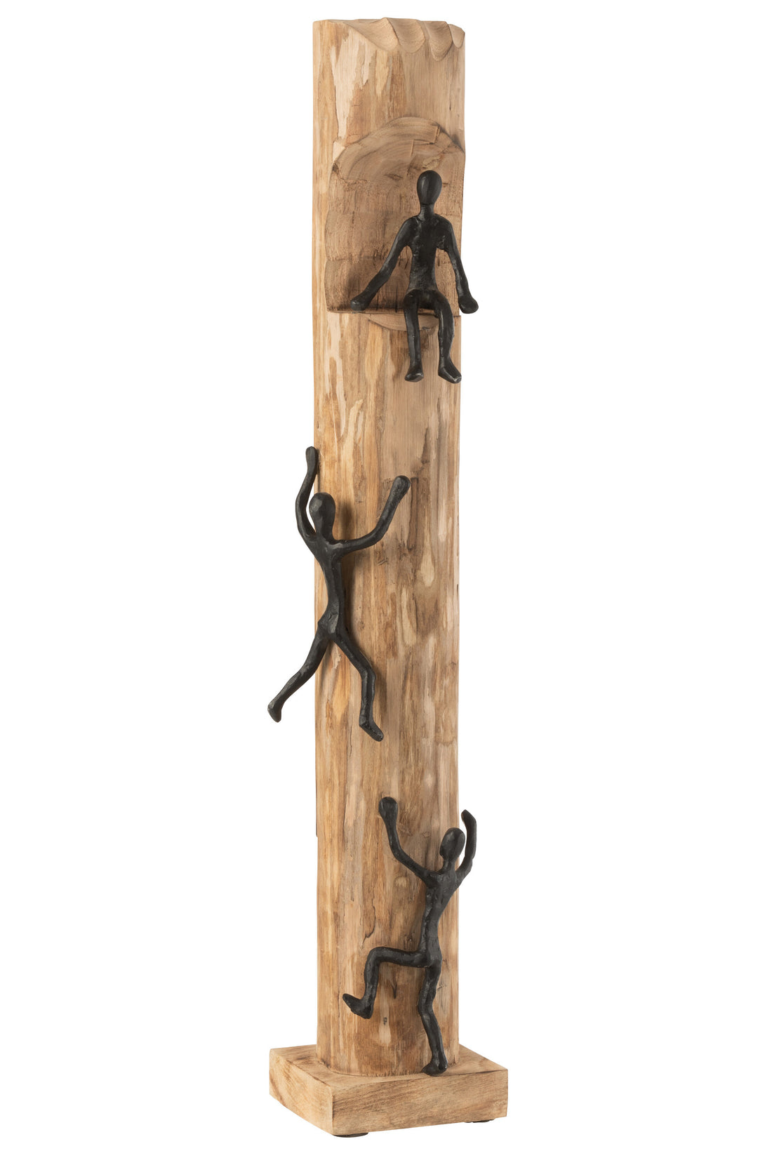 J-Line Figuren Klimmen Stam Mango Hout/Aluminium Zwart