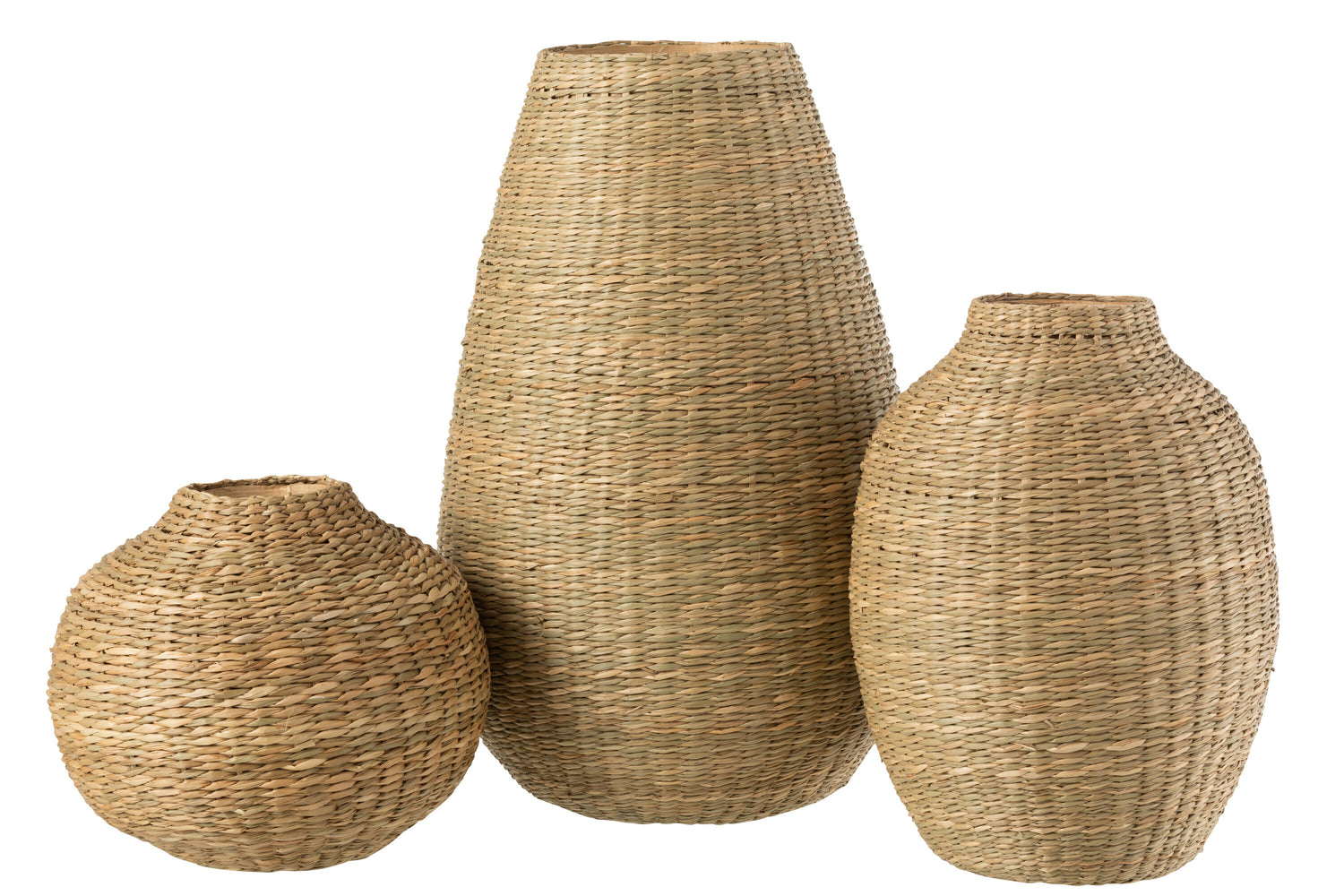 J-Line Vaas Large Decoratief Zeegras/Bamboe Naturel - 46.00 cm hoog