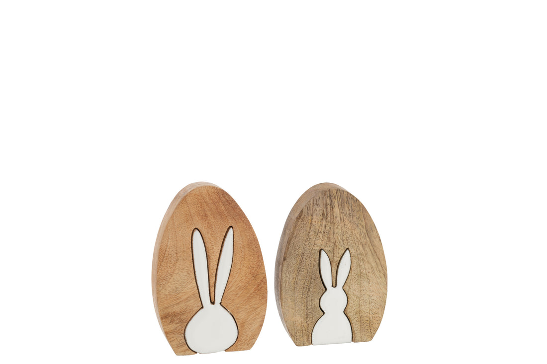 Konijnen Silhouet Puzzel Mangohout Natuur/Wit Klein Assortiment Van 2