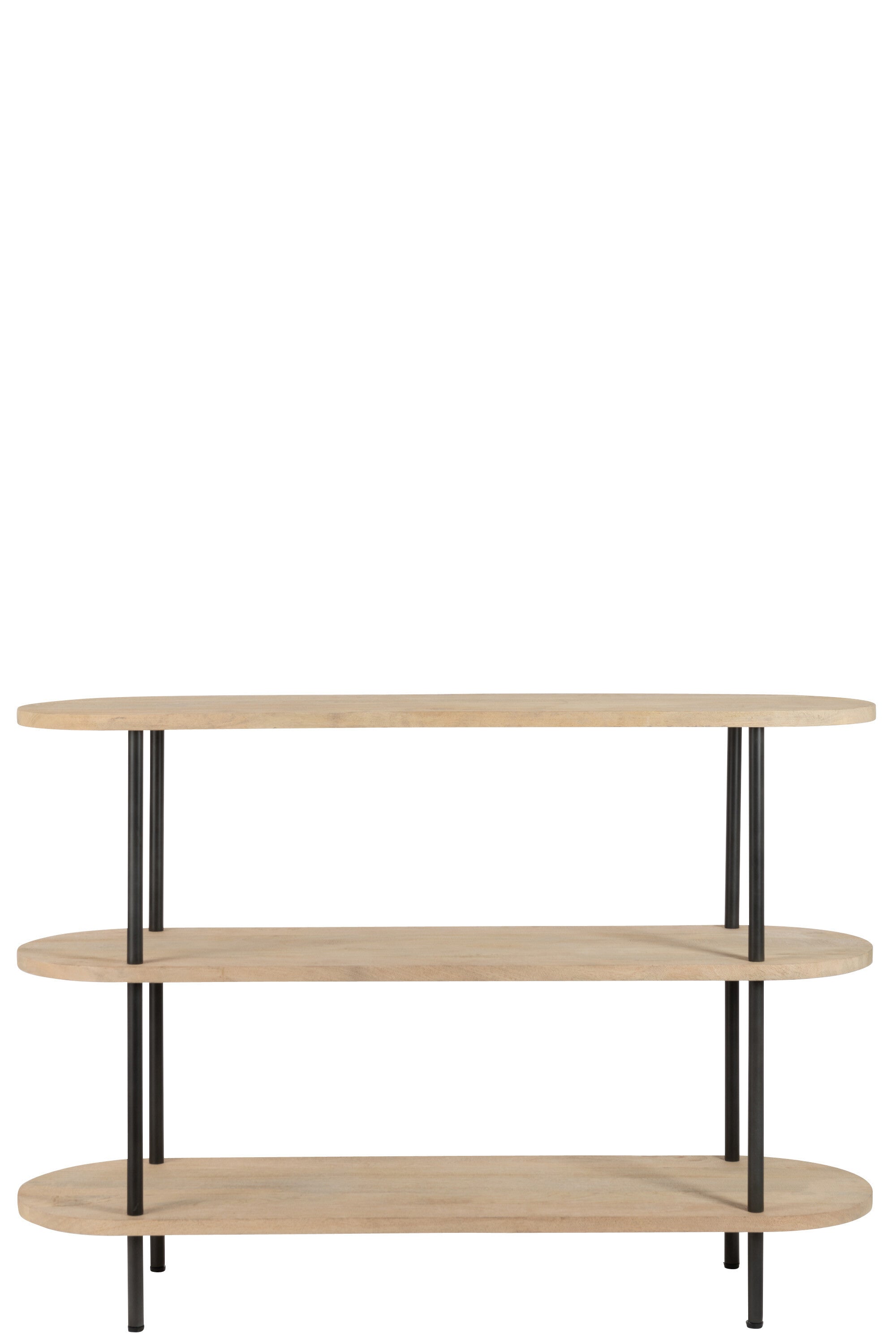 Console Eli 3 planken Mangohout/IJzer Natuur/Grijs