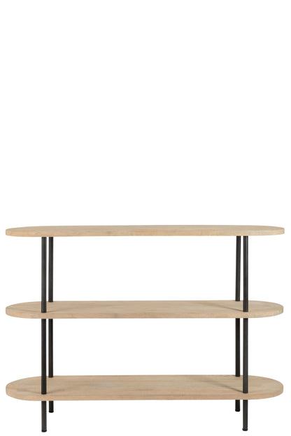 Console Eli 3 planken Mangohout/IJzer Natuur/Grijs