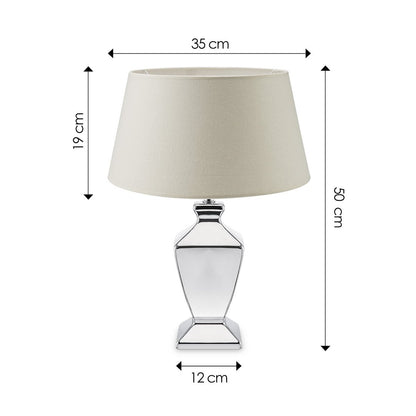 Tafellamp Melrose, E27 warm wit afmetingen 35x50cm