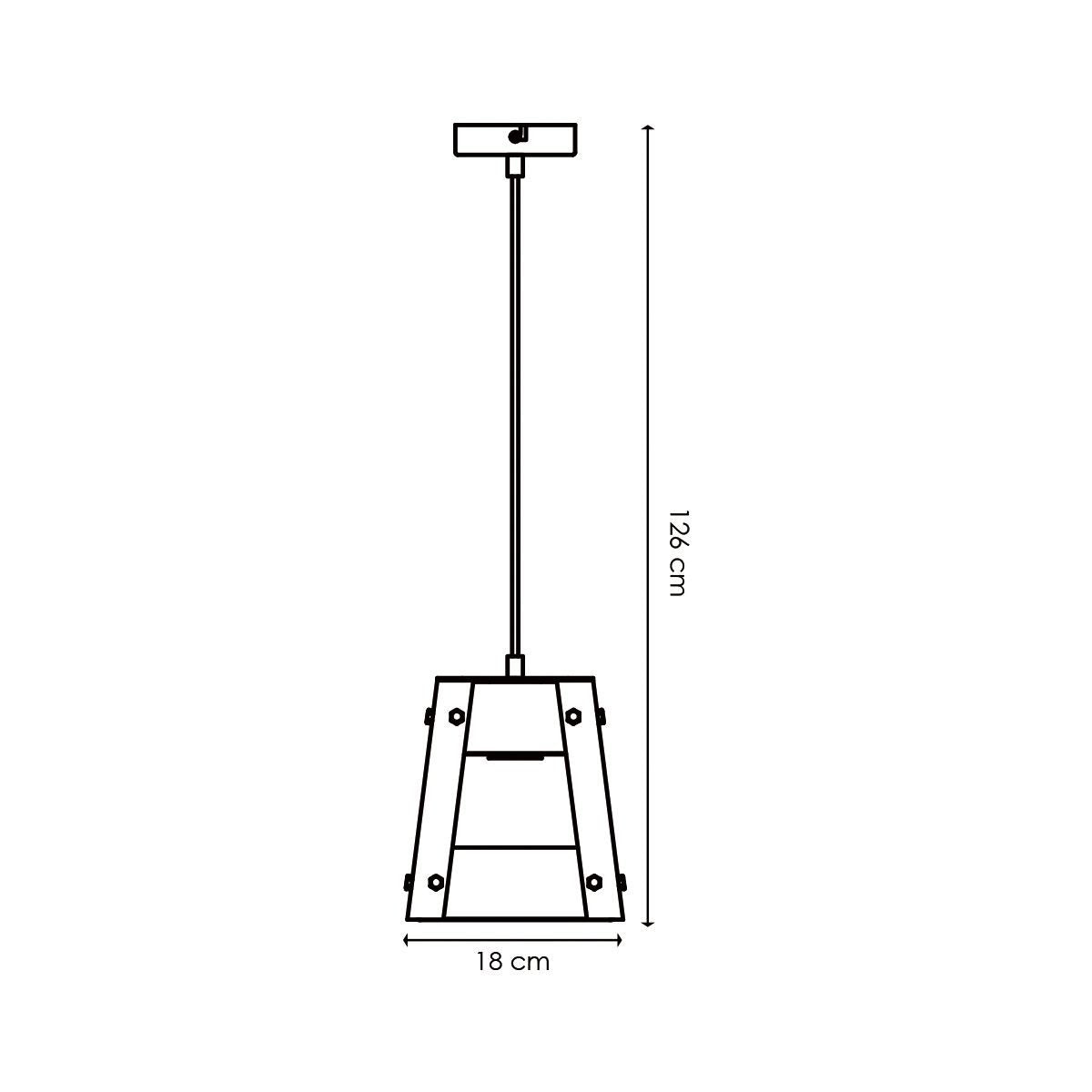 Hanglamp Barn - hout - 18x18x126cm