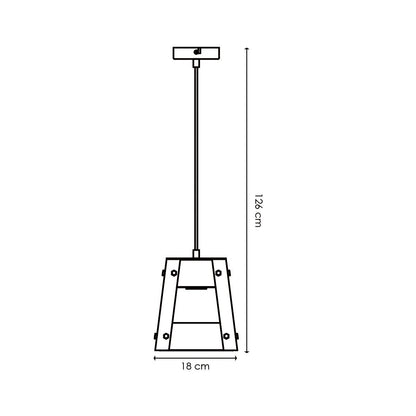 Hanglamp Barn - hout - 18x18x126cm