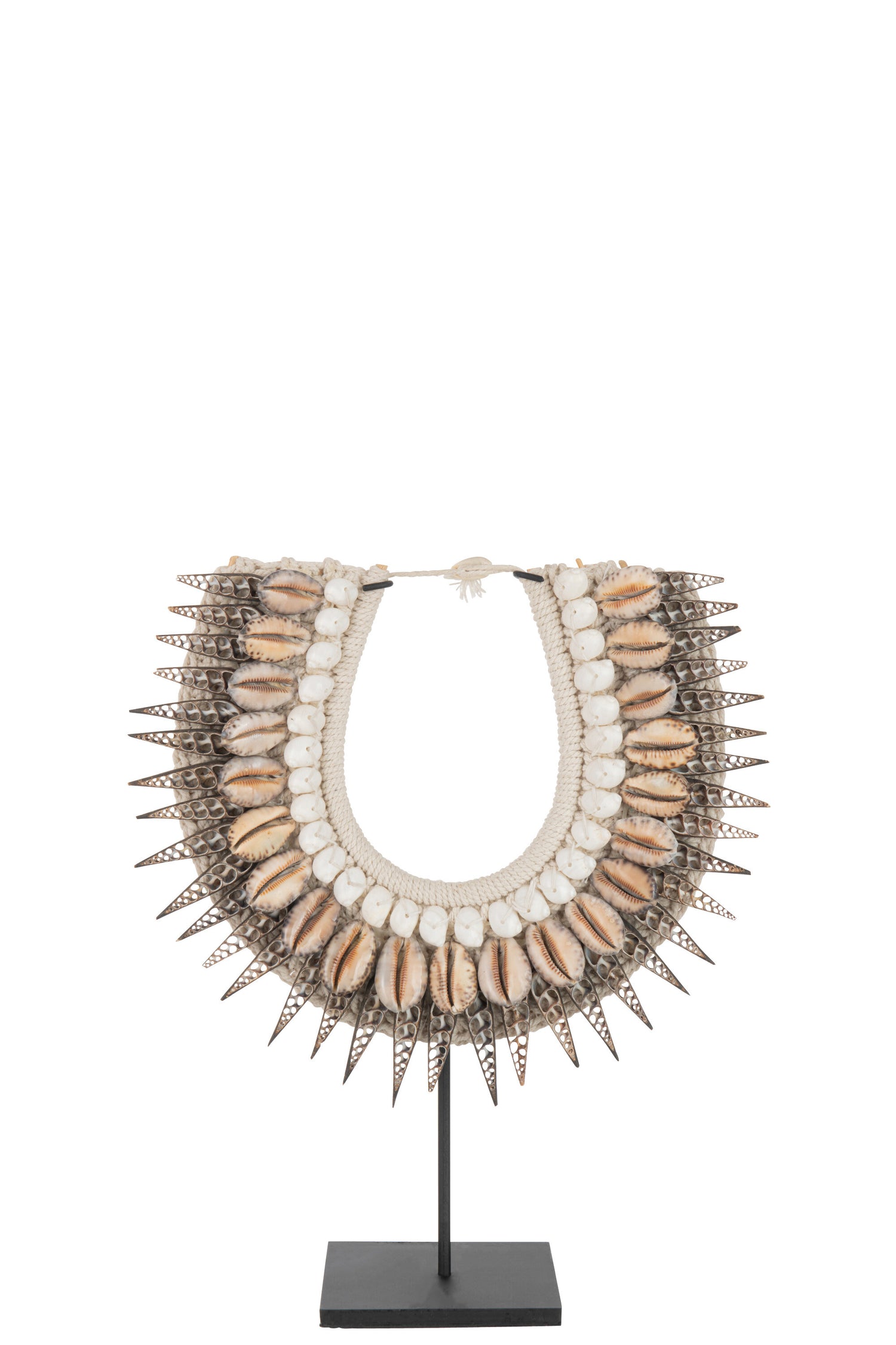 J-Line Ketting Op Staander Noa Schelpen Bruin
