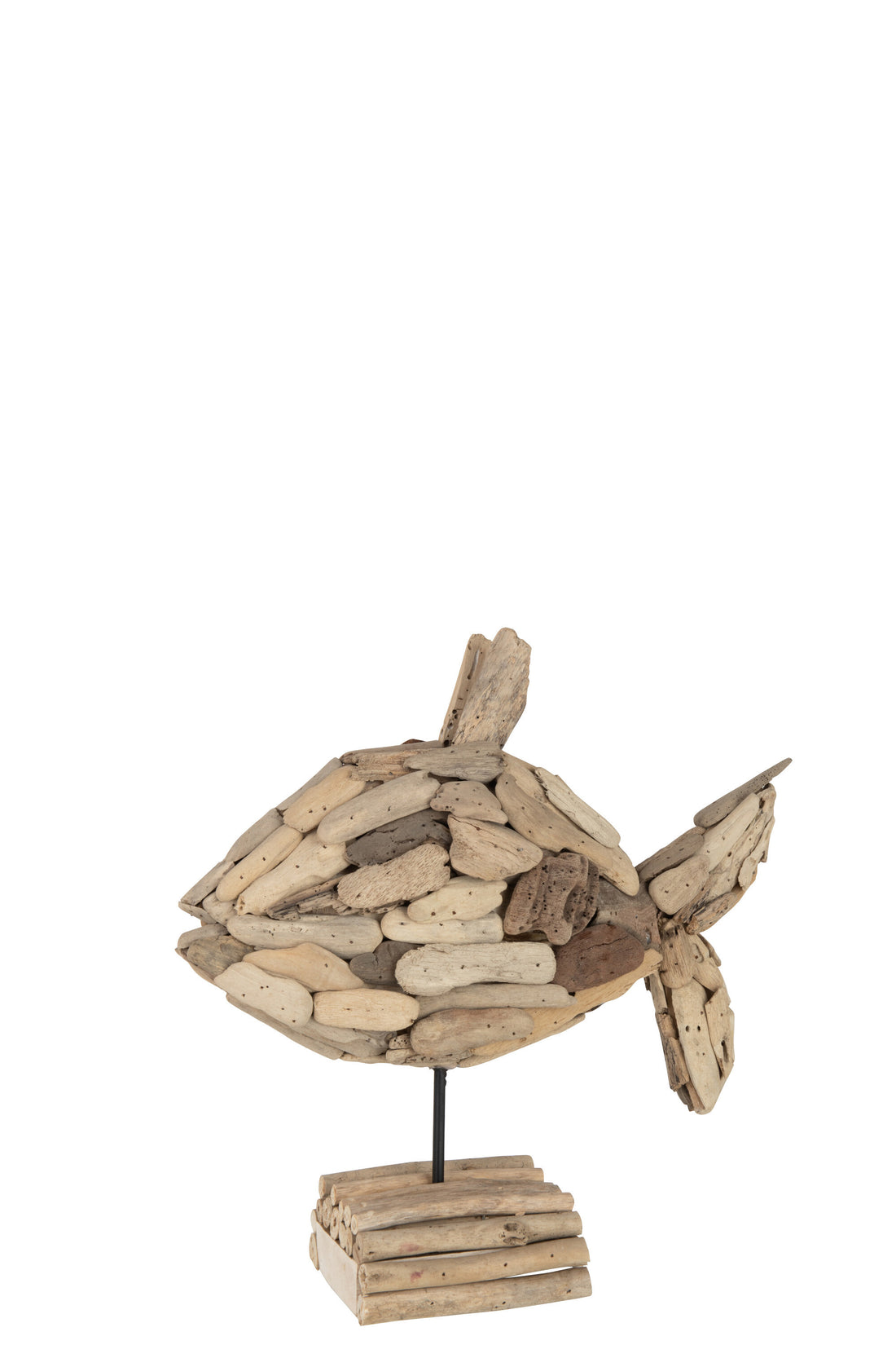 Vis Op Voet Stukken Gerecycled Hout Natuurlijk Klein