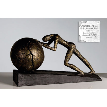 Polysculptuur &quot;Heavy Ball&quot; bronskleurig H21,5cm