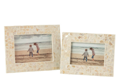 Fotolijst Nuye Schelpen/Mdf Ivoor 12X17cm
