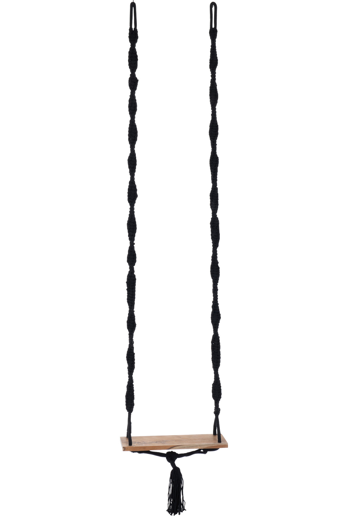 J-Line Schommel Katoen/Alabasia Hout Zwart