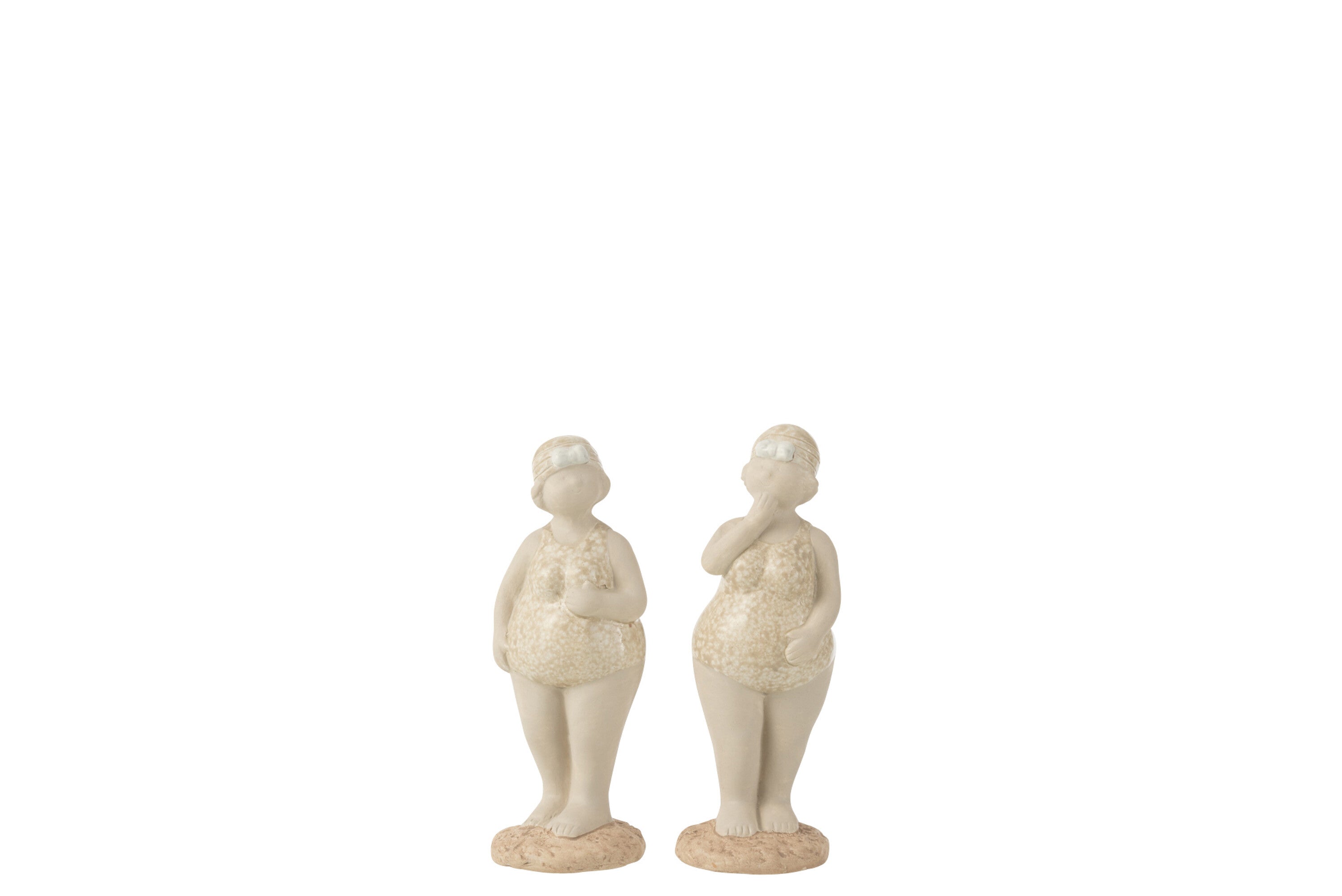 Damesbadpak staand keramiek beige klein assortiment van 2