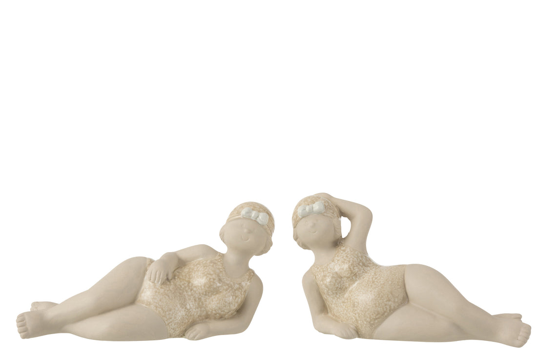 Damesbadpak Liggen Keramiek Beige Assortiment Van 2