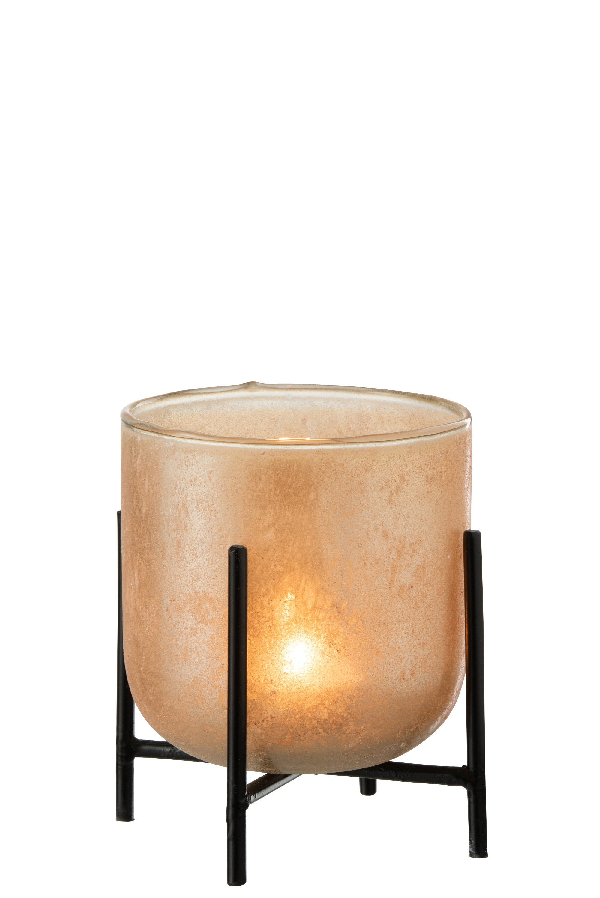 Orkaan Astor Te Voet Glas/Metaal Amber Klein