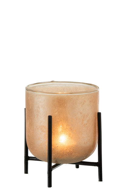 Orkaan Astor Te Voet Glas/Metaal Amber Klein