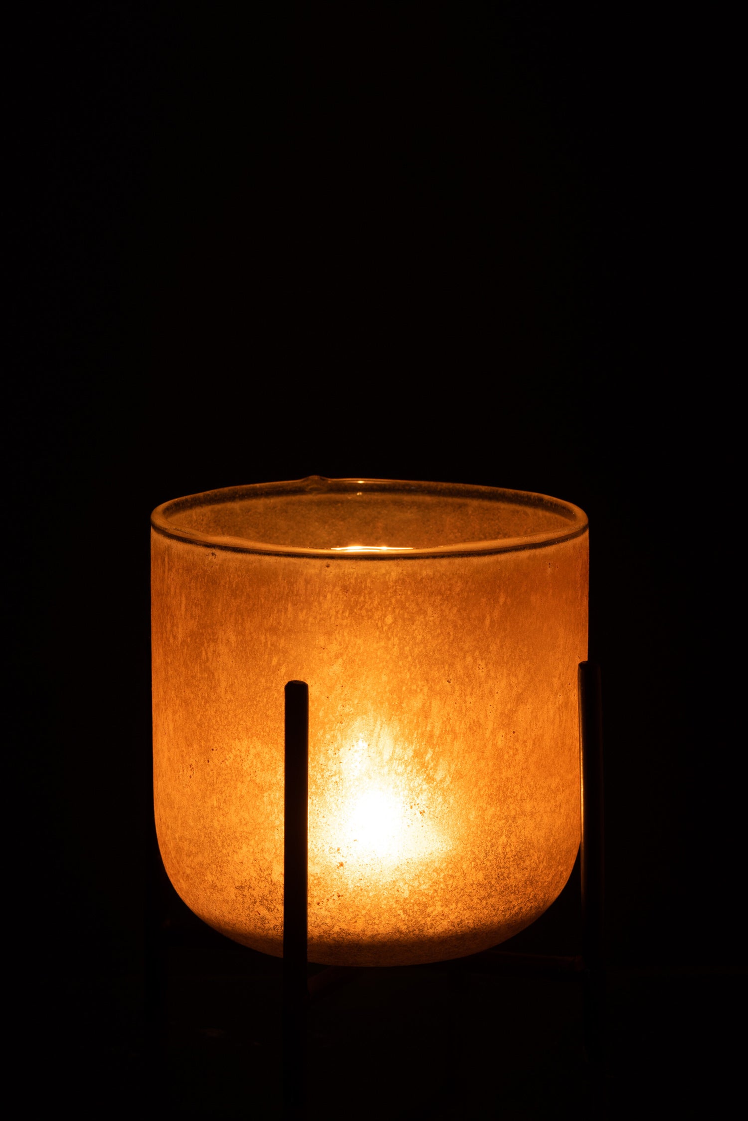 Orkaan Astor Te Voet Glas/Metaal Amber Klein