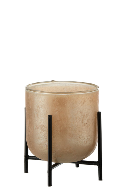 Orkaan Astor Te Voet Glas/Metaal Amber Klein