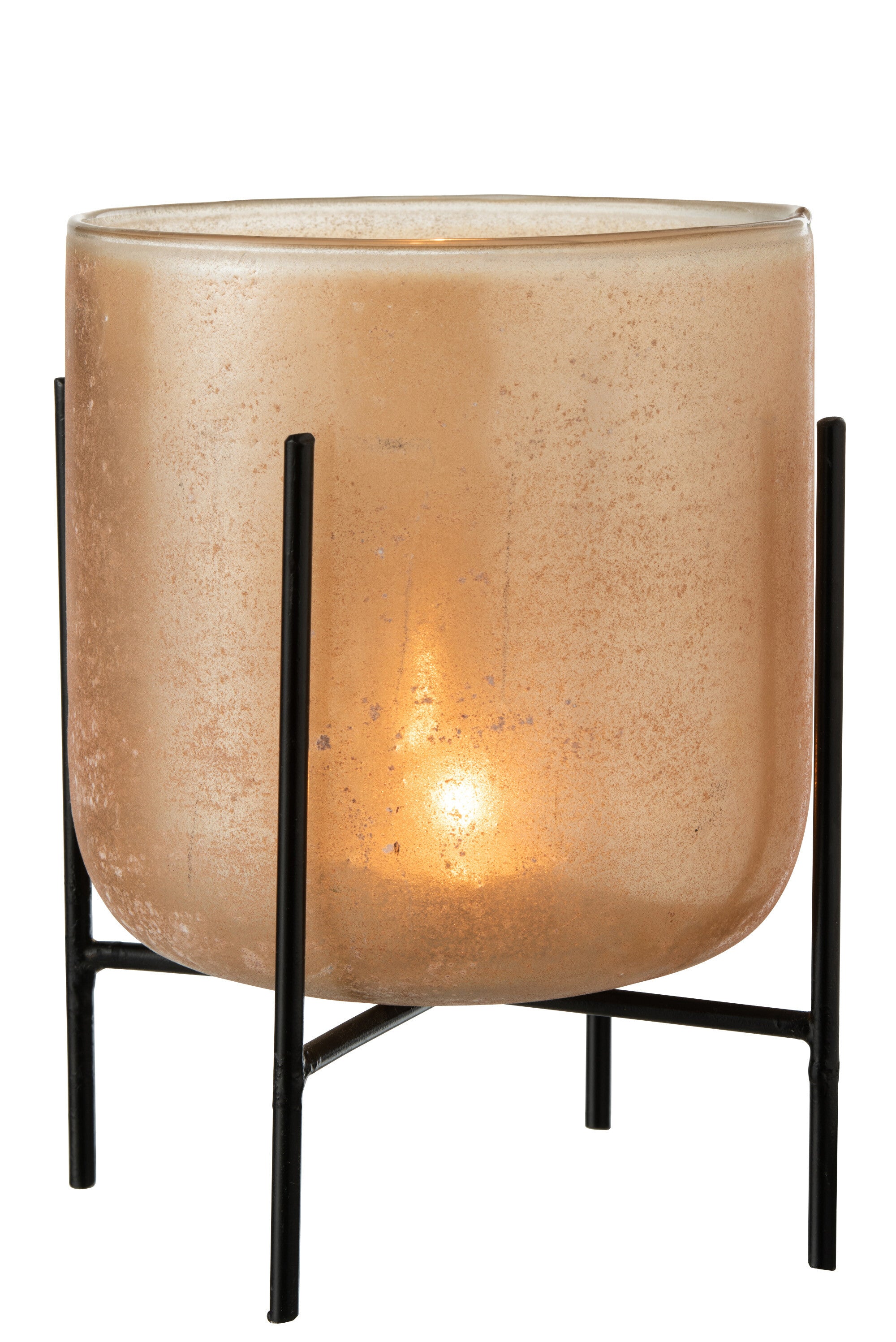 Orkaan Astor Te Voet Glas/Metaal Amber Groot