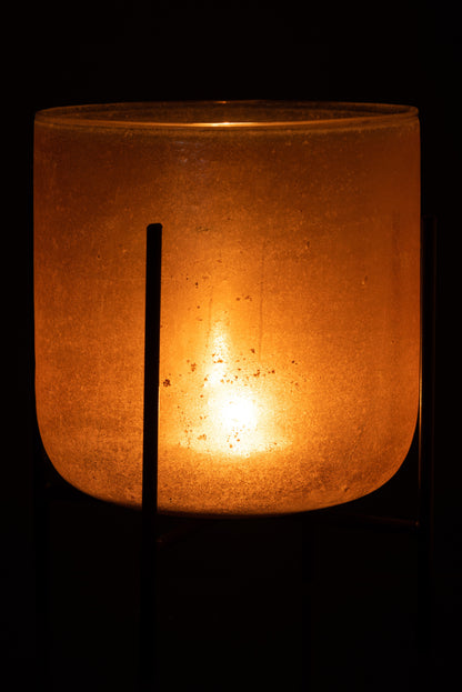 Orkaan Astor Te Voet Glas/Metaal Amber Groot