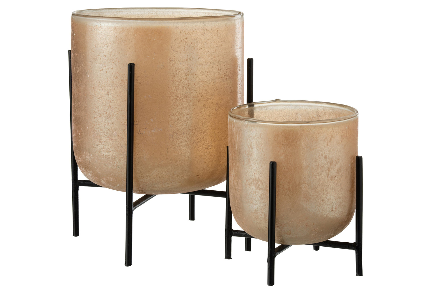 Orkaan Astor Te Voet Glas/Metaal Amber Groot