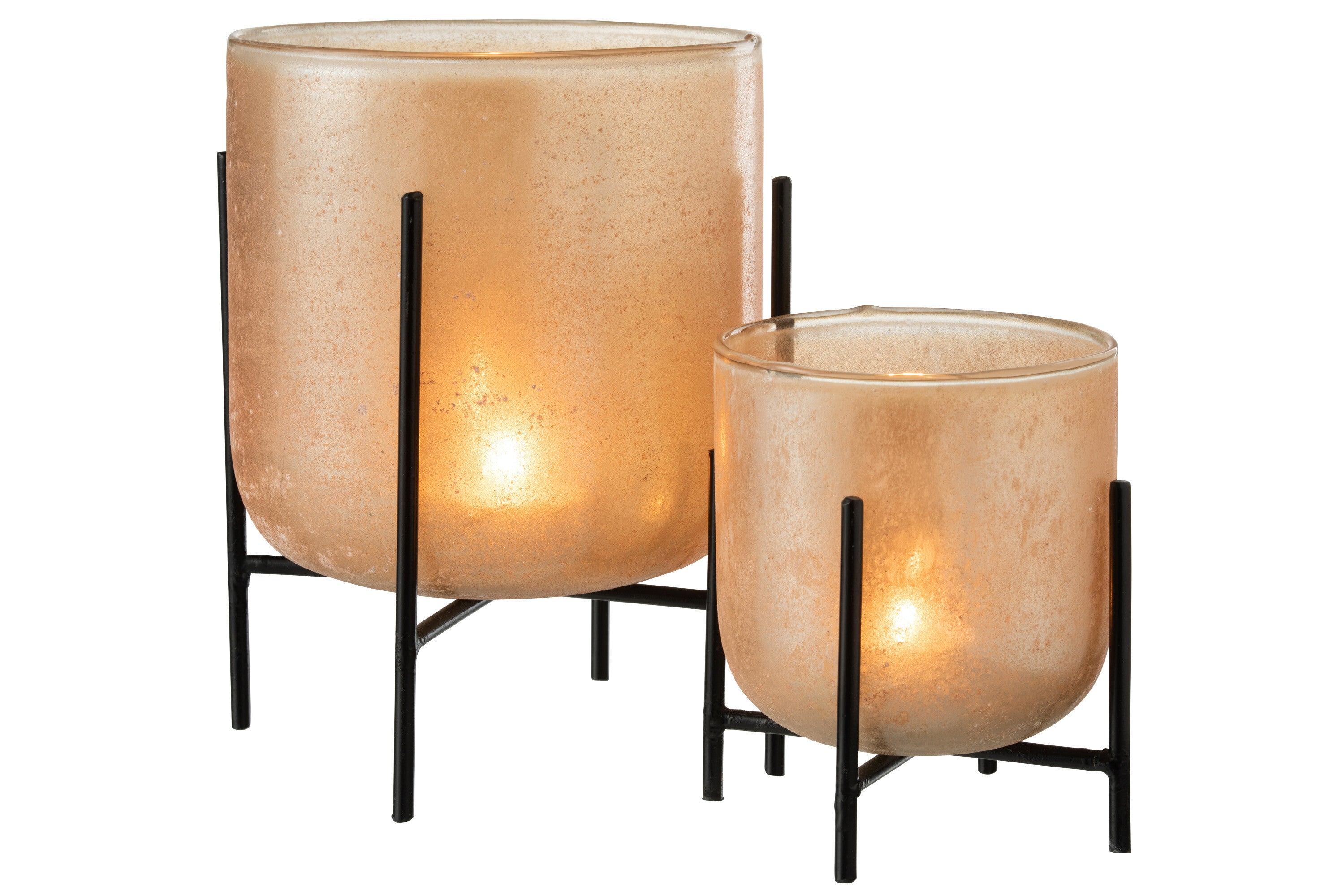 Orkaan Astor Te Voet Glas/Metaal Amber Groot