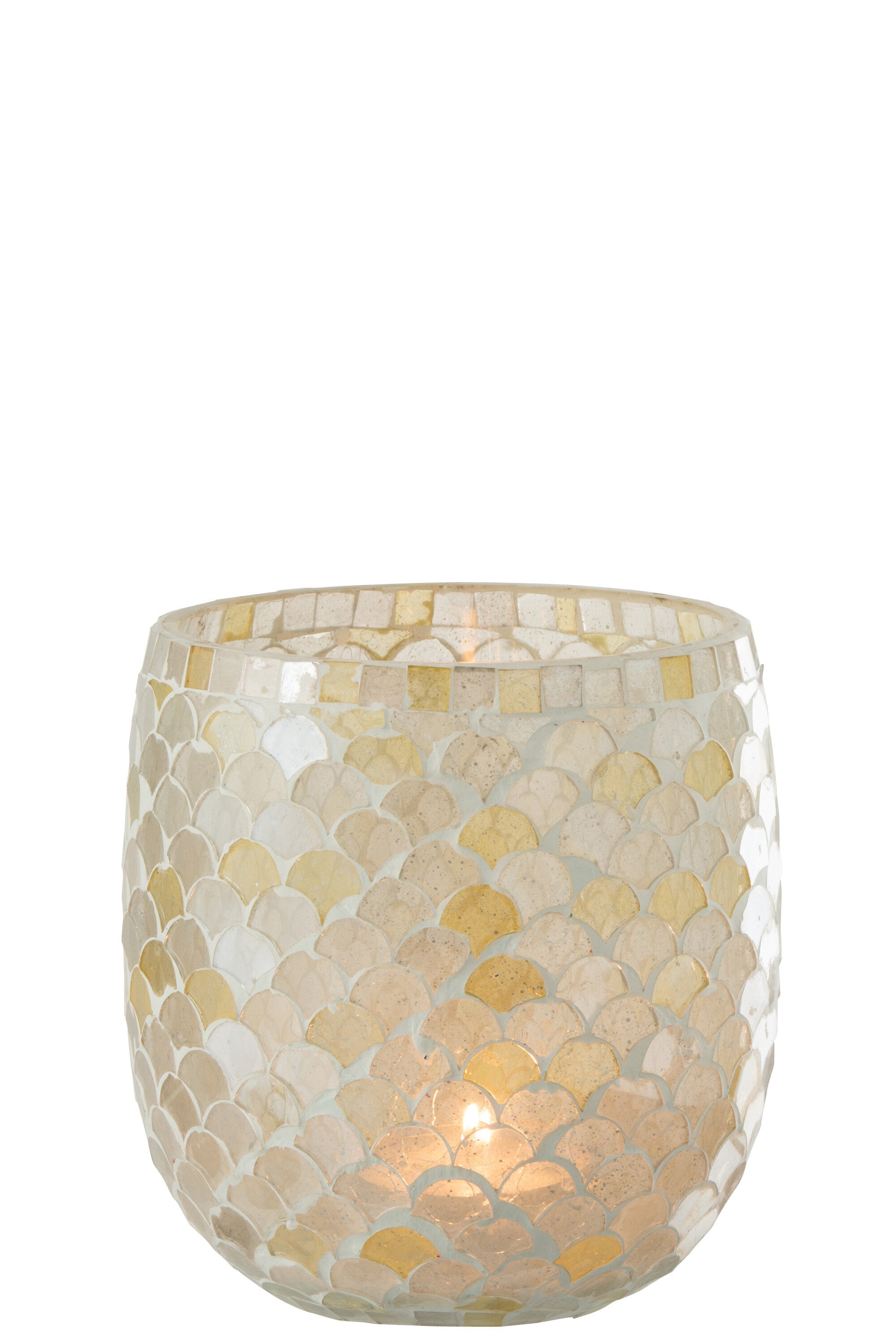 Orkaan Mozaïekglas Wit/Lichtgeel Groot