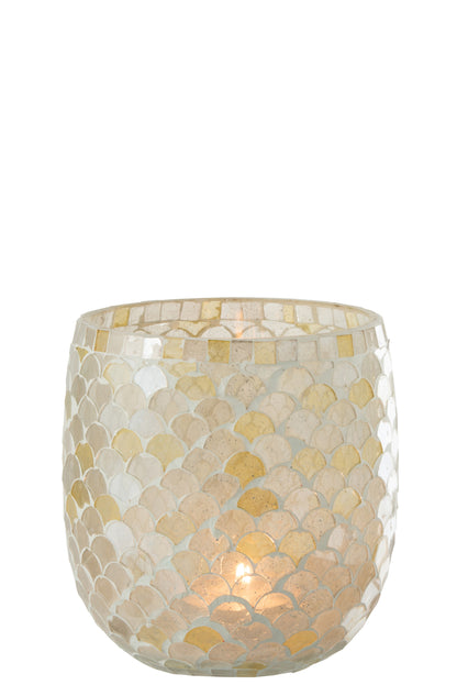 Orkaan Mozaïekglas Wit/Lichtgeel Groot