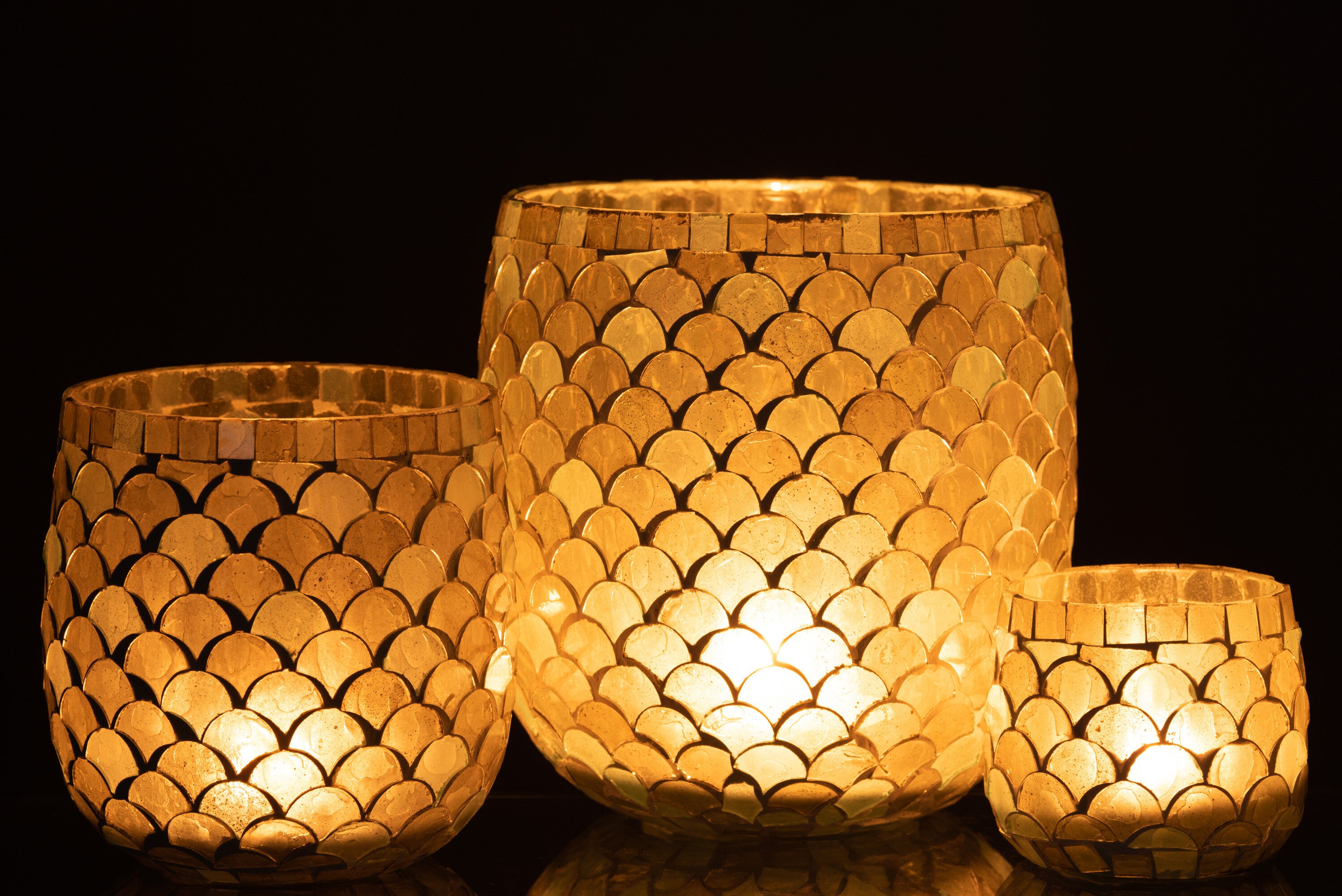 Orkaan Mozaïekglas Wit/Lichtgeel Groot