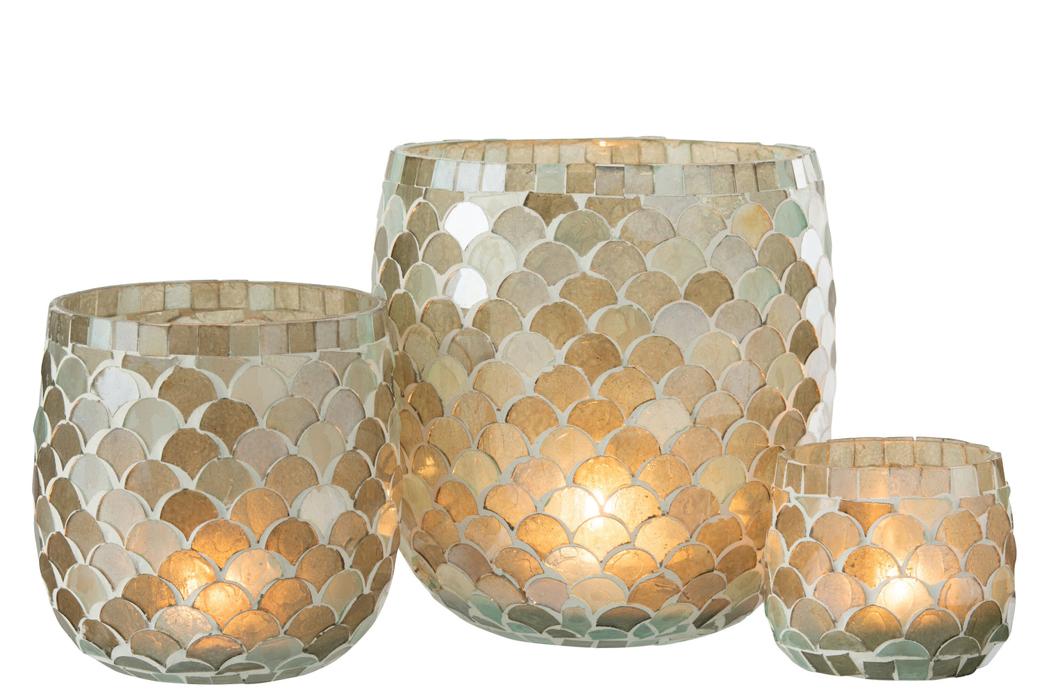 Orkaan Mozaïekglas Aqua Groot