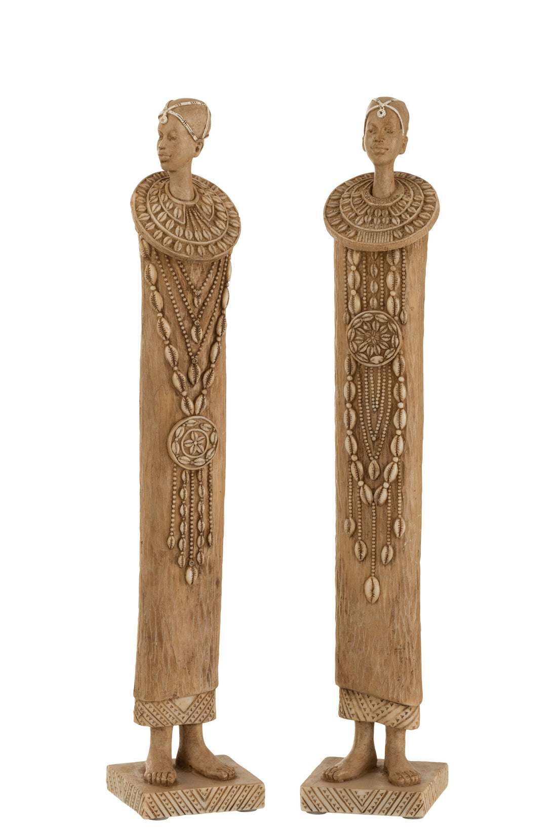 Afrikaans figuur poly bruin assortiment van 2