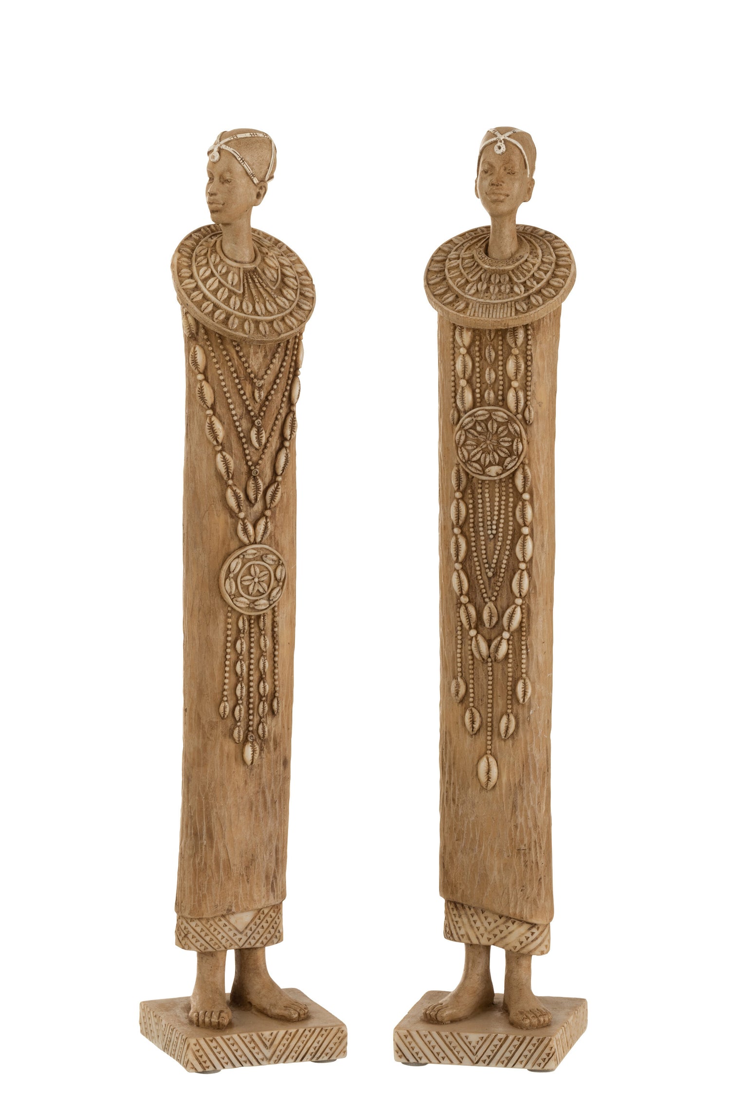 Afrikaans figuur poly bruin assortiment van 2