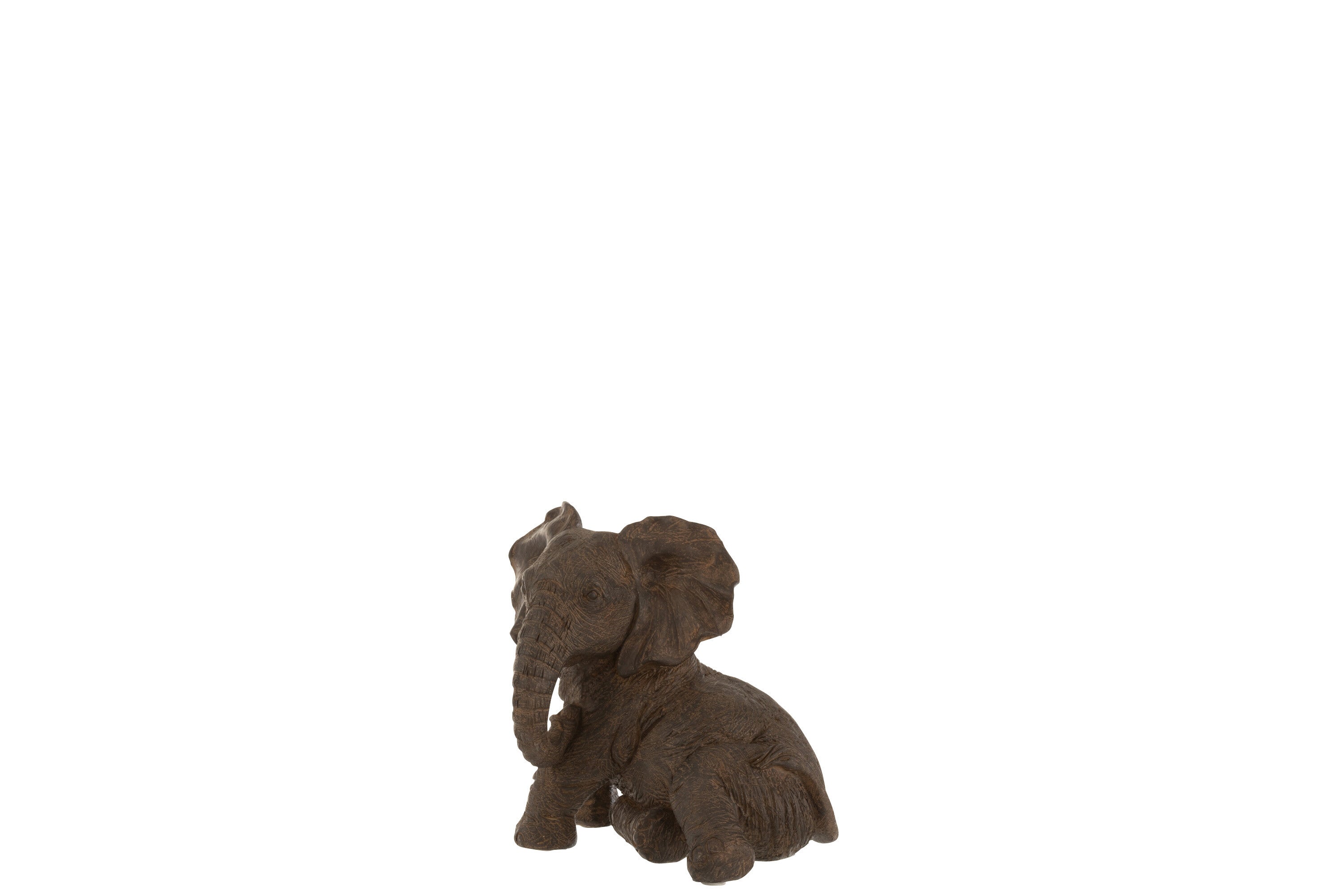 J-Line Olifant Liggend decoratie - polyresin - donkerbruin