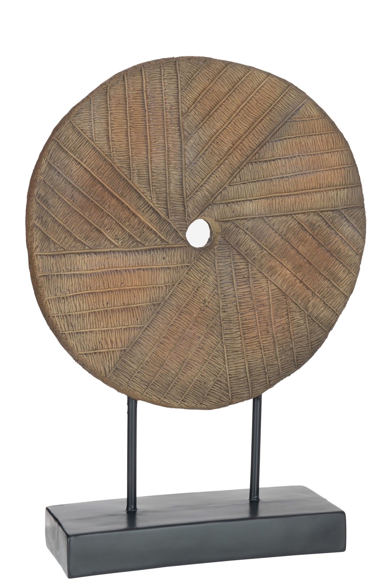 Cirkel op voet poly bruin groot