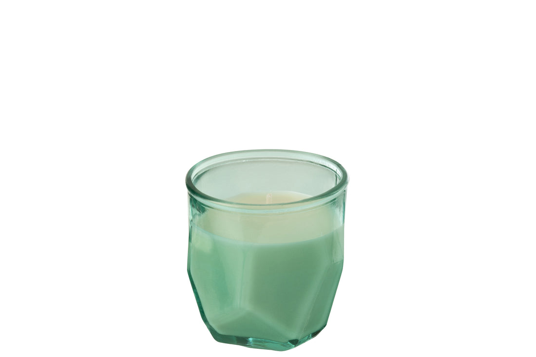 Kaars Origami Glas Aqua -