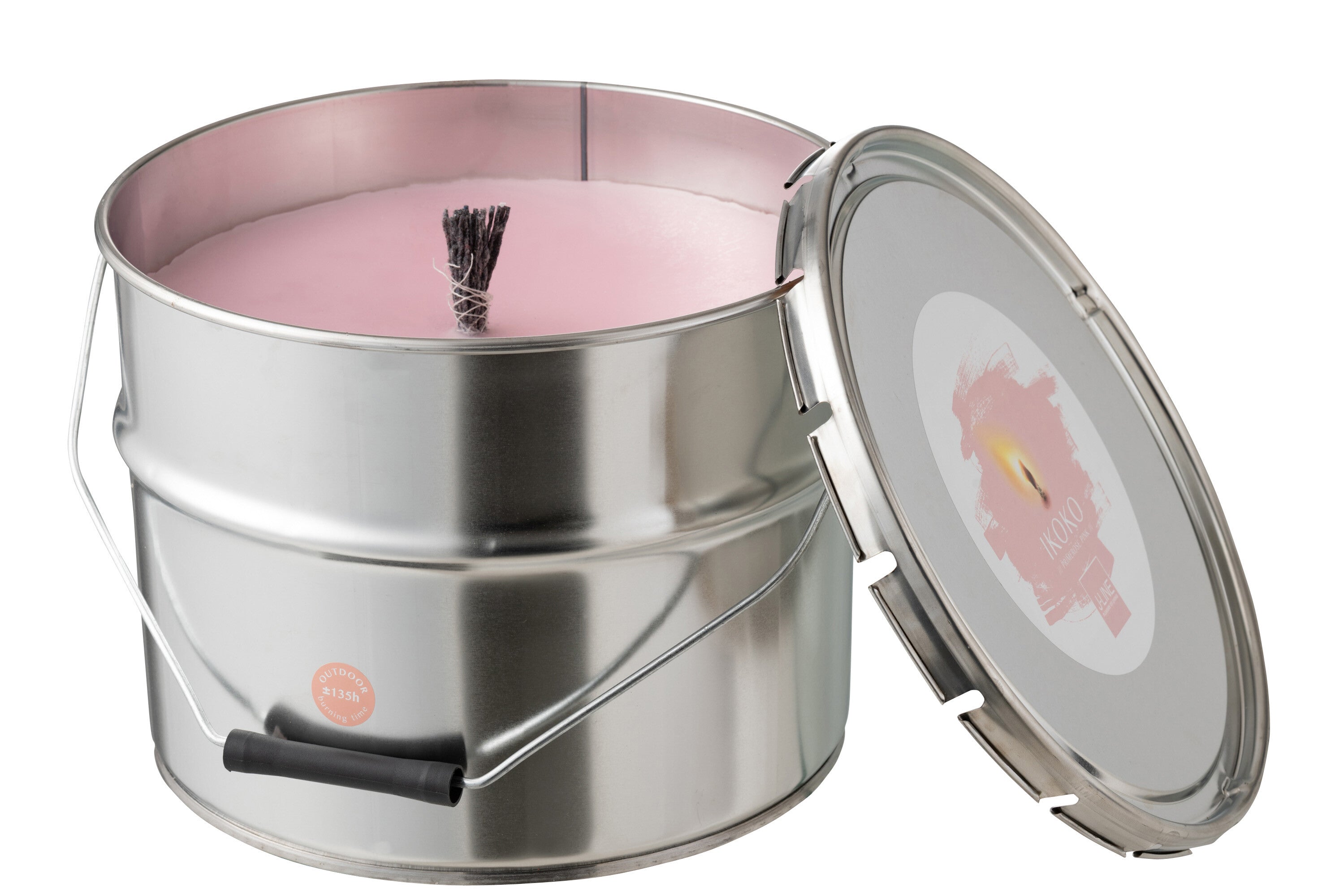 Buitenshuis Kaarsverf Ikoko Pot Metaal/Was Lichtroze Groot 135H