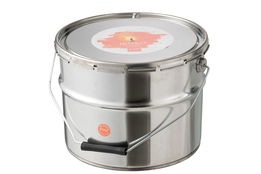 Buitenshuis Kaarsverf Ikoko Pot Metaal/Was Abrikoos Groot 135H