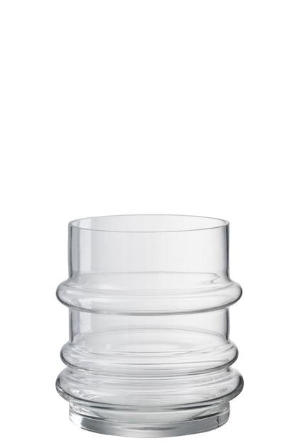 J-Line Vaas Band Glas Transparant Small - 15.00 cm hoog